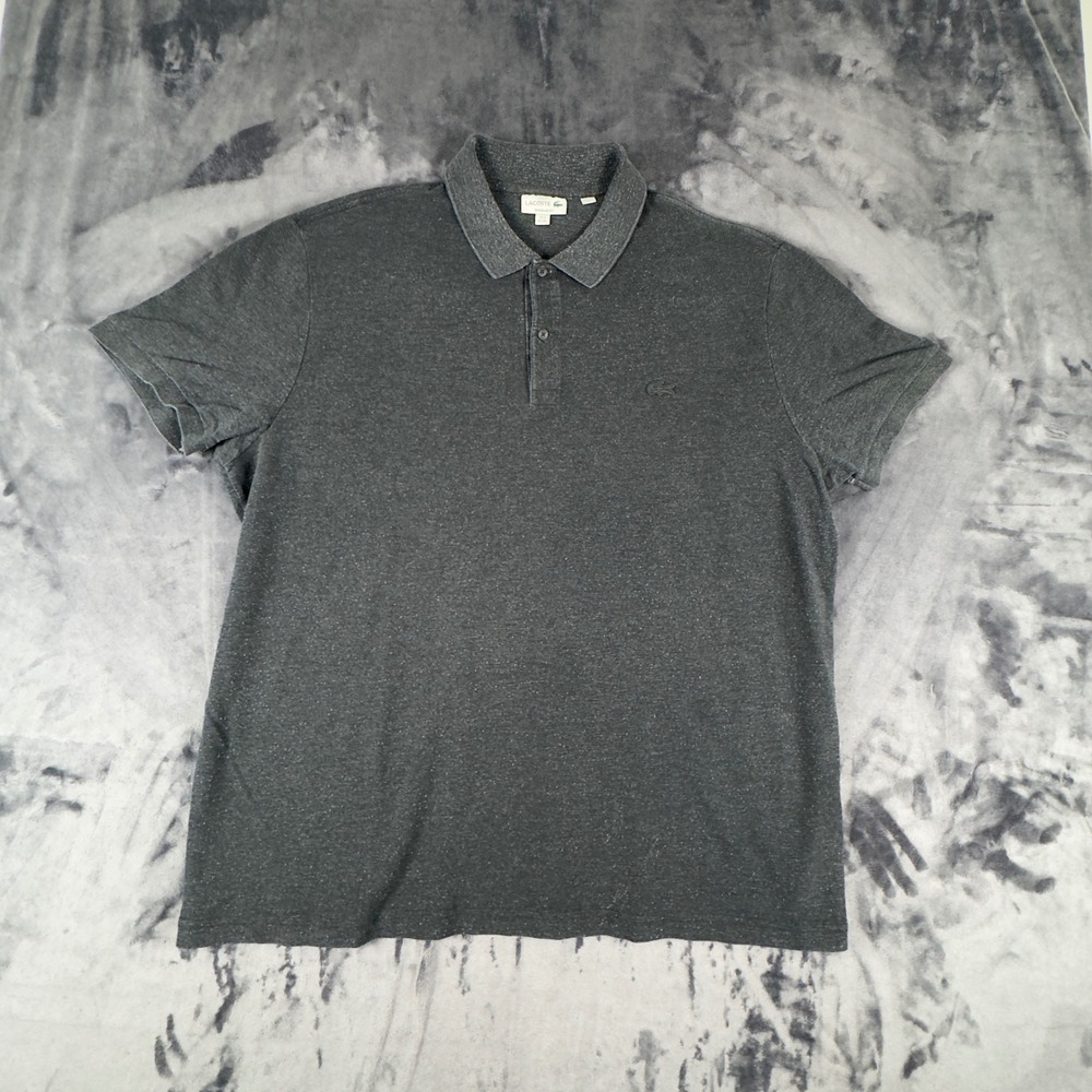 Lacoste Polo Shirt Mens 3XL Gray Heathered Regular Fit Short Sleeve FA10616